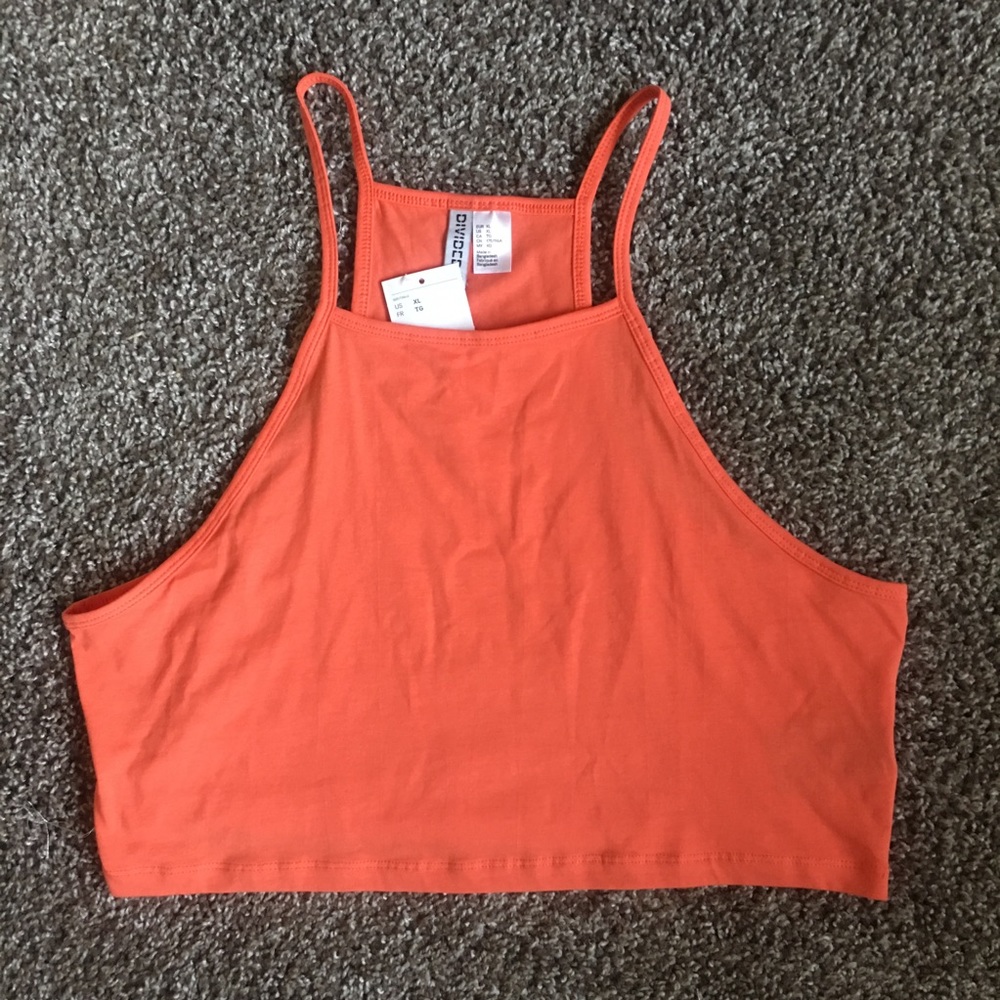 H&M Orange Halter Crop Top